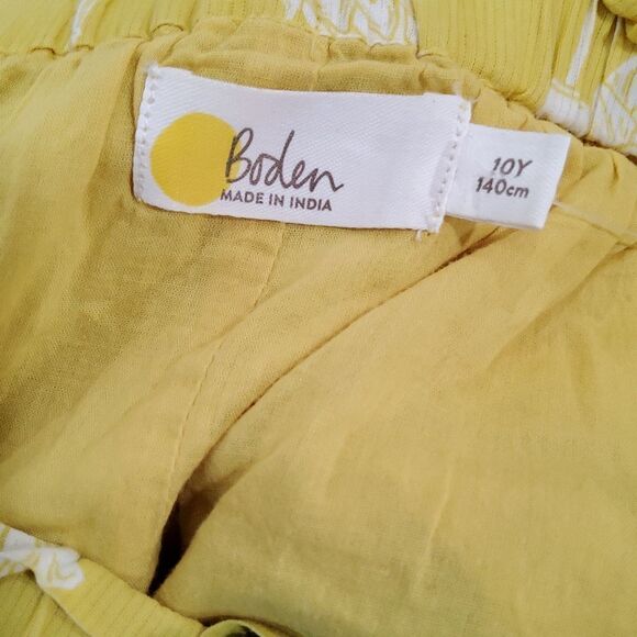 BODEN Girls size 10Y Yellow Tropical Cheetah Leopard Shorts - Picture 3 of 4